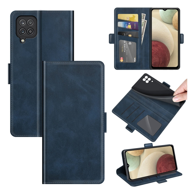 For Samsung Galaxy F12 / M12 Dual-side Magnetic Buckle Horizontal Flip Leather Case with Holder & Card Slots & Wallet