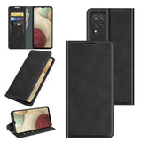 For Samsung Galaxy F12 / M12 Retro-skin Business Magnetic Suction Leather Case with Holder & Card Slots & Wallet