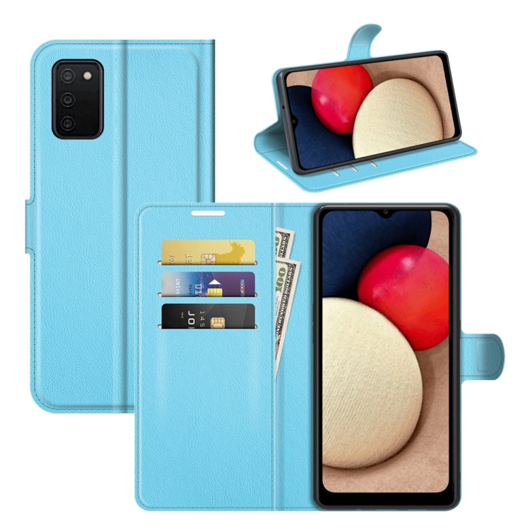 For Samsung Galaxy A03s Litchi Texture Horizontal Flip Protective Case with Holder & Card Slots & Wallet