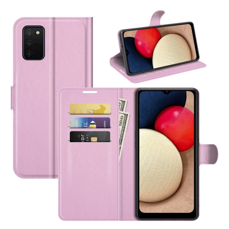 For Samsung Galaxy A03s Litchi Texture Horizontal Flip Protective Case with Holder & Card Slots & Wallet