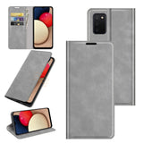 For Samsung Galaxy A03s Retro-skin Business Magnetic Suction Leather Case with Holder & Card Slots & Wallet