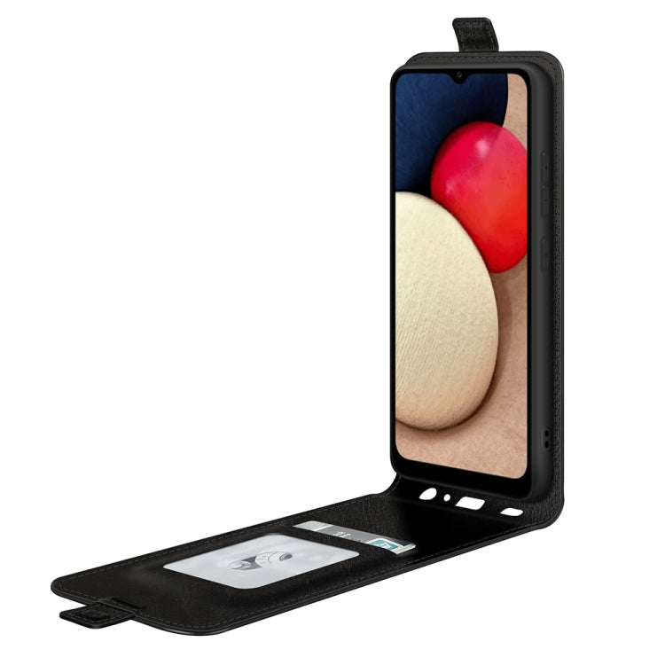 For Samsung Galaxy A03s R64 Texture Single Vertical Flip Leather Protective Case with Card Slots & Photo Frame
