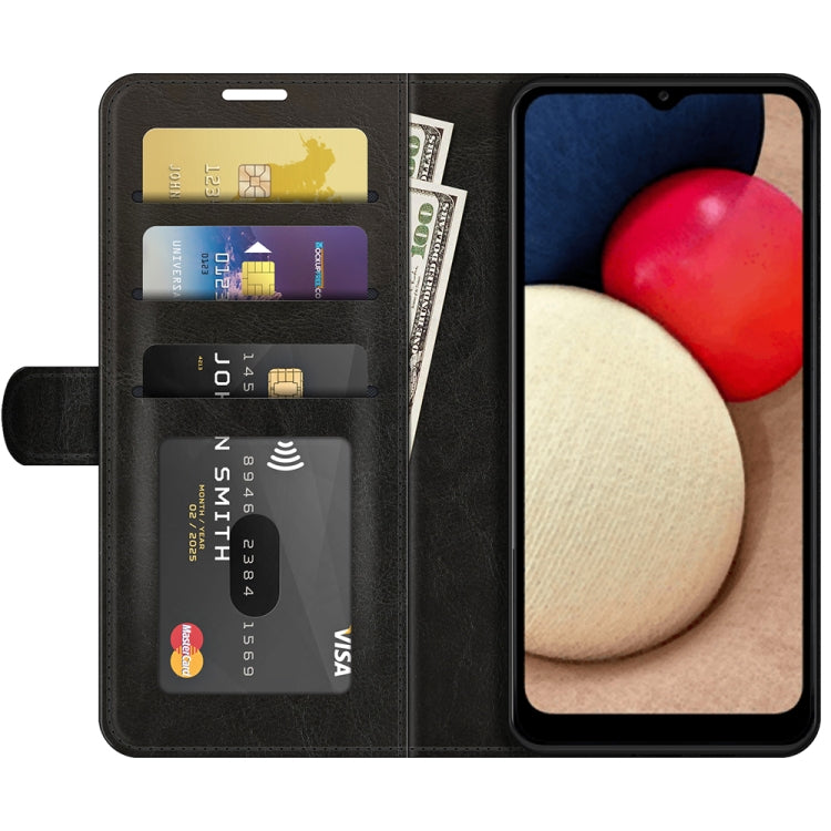 For Samsung Galaxy A03S R64 Texture Single Horizontal Flip Protective Case with Holder & Card Slots & Wallet& Photo Frame