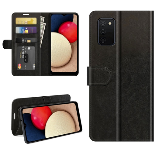 For Samsung Galaxy A03S R64 Texture Single Horizontal Flip Protective Case with Holder & Card Slots & Wallet& Photo Frame