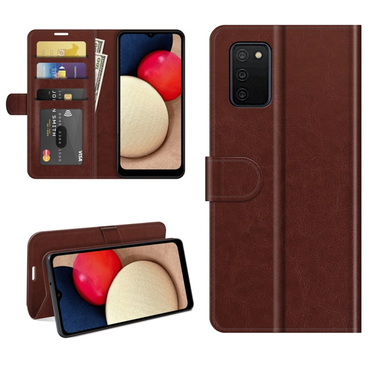 For Samsung Galaxy A03S R64 Texture Single Horizontal Flip Protective Case with Holder & Card Slots & Wallet& Photo Frame