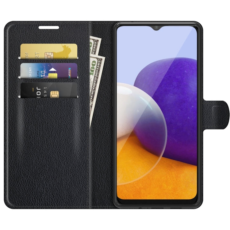For Samsung Galaxy A22 5G Litchi Texture Horizontal Flip Protective Case with Holder & Card Slots & Wallet
