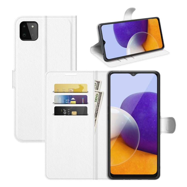 For Samsung Galaxy A22 5G Litchi Texture Horizontal Flip Protective Case with Holder & Card Slots & Wallet