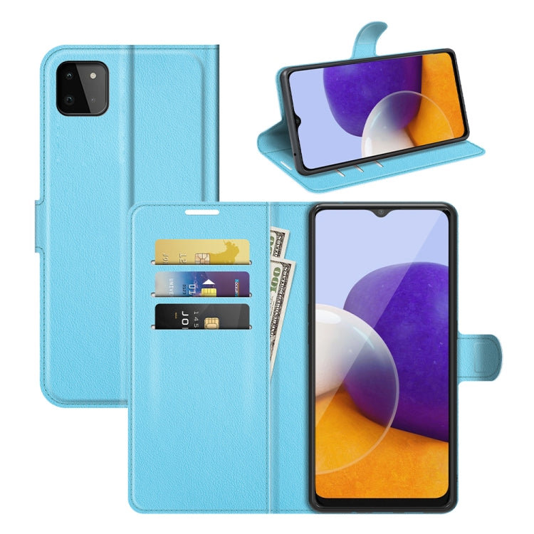 For Samsung Galaxy A22 5G Litchi Texture Horizontal Flip Protective Case with Holder & Card Slots & Wallet