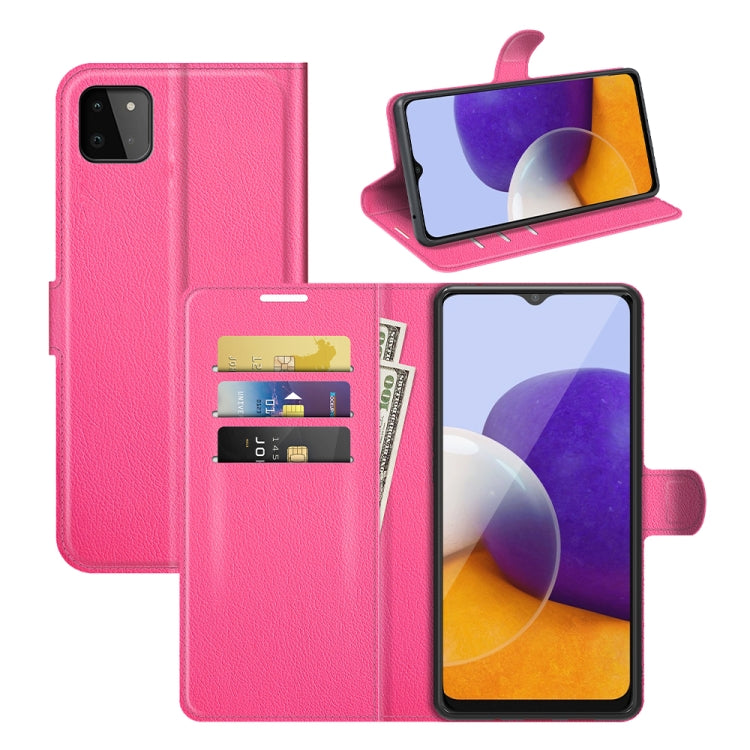 For Samsung Galaxy A22 5G Litchi Texture Horizontal Flip Protective Case with Holder & Card Slots & Wallet