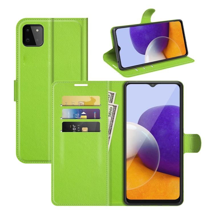 For Samsung Galaxy A22 5G Litchi Texture Horizontal Flip Protective Case with Holder & Card Slots & Wallet