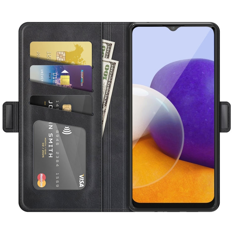 For Samsung Galaxy A22 5G Dual-side Magnetic Buckle Horizontal Flip Leather Case with Holder & Card Slots & Wallet