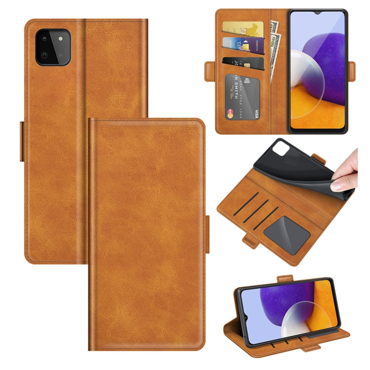 For Samsung Galaxy A22 5G Dual-side Magnetic Buckle Horizontal Flip Leather Case with Holder & Card Slots & Wallet