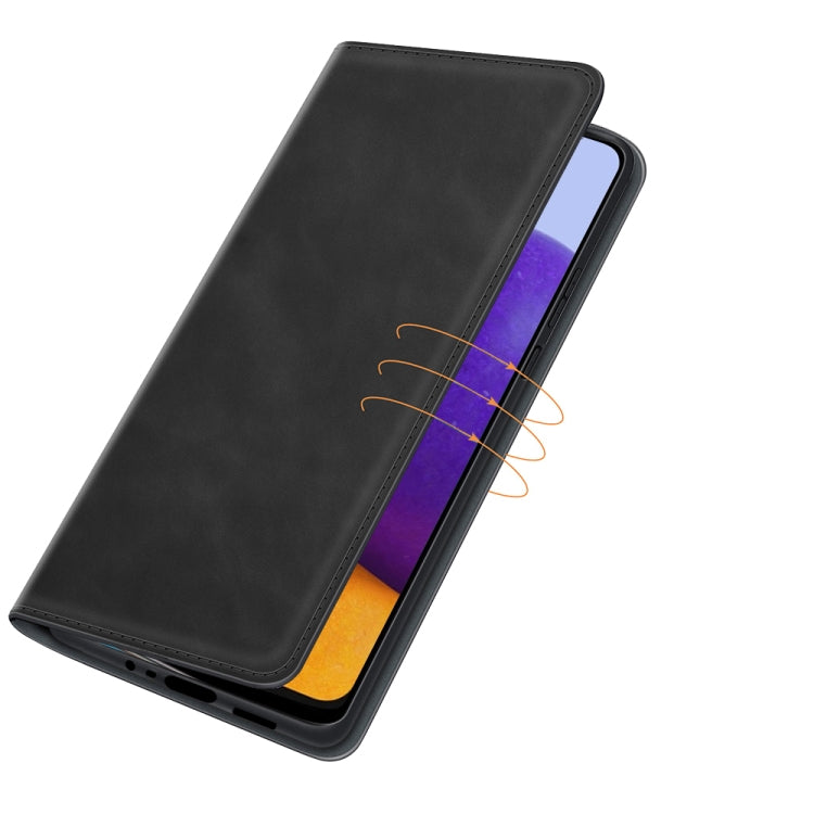 For Samsung Galaxy A22 5G Retro-skin Business Magnetic Suction Leather Case with Holder & Card Slots & Wallet