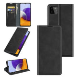 For Samsung Galaxy A22 5G Retro-skin Business Magnetic Suction Leather Case with Holder & Card Slots & Wallet