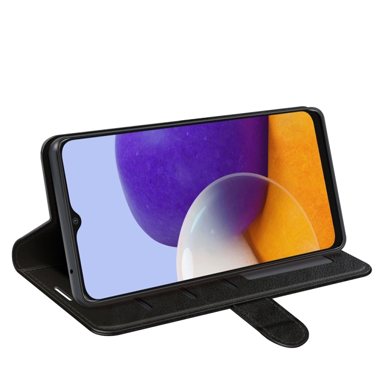 For Samsung Galaxy A22 5G R64 Texture Single Horizontal Flip Protective Case with Holder & Card Slots & Wallet& Photo Frame