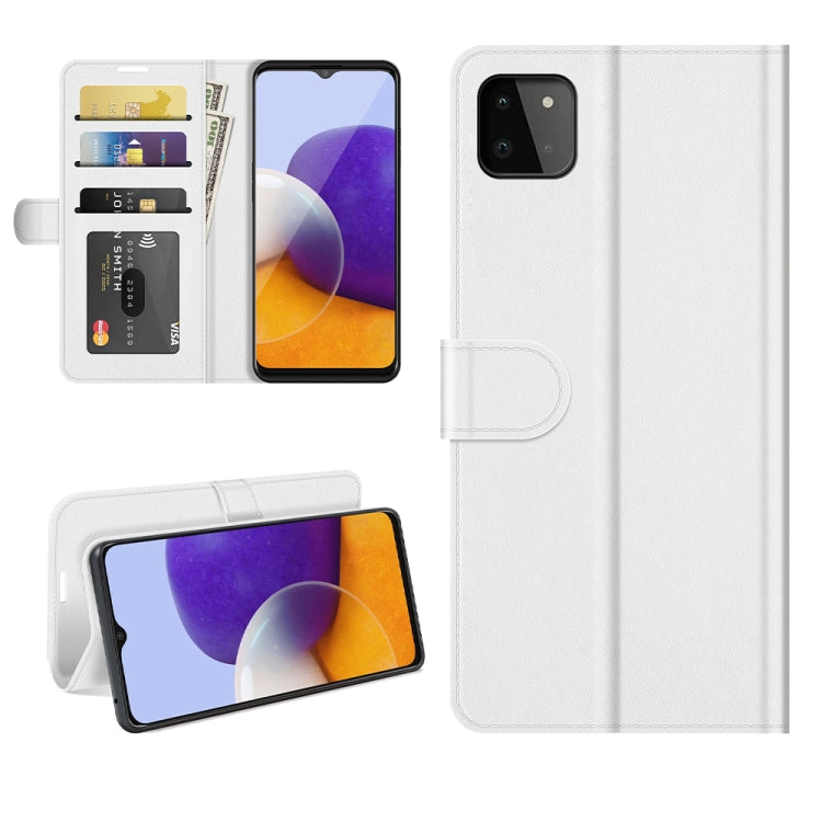 For Samsung Galaxy A22 5G R64 Texture Single Horizontal Flip Protective Case with Holder & Card Slots & Wallet& Photo Frame