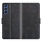 For Samsung Galaxy S21 FE Dual-side Magnetic Buckle Horizontal Flip Leather Case with Holder & Card Slots & Wallet