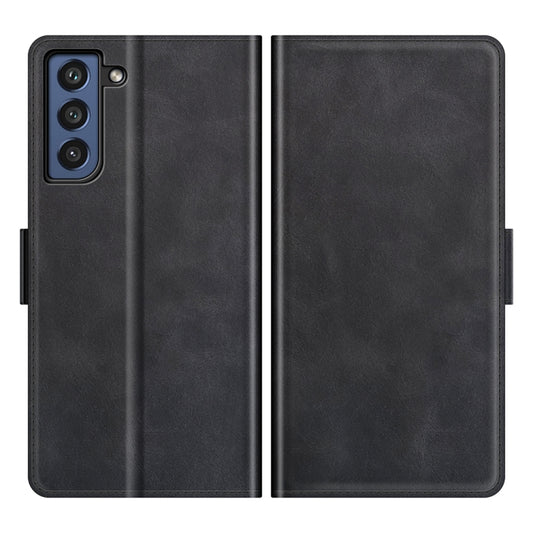 For Samsung Galaxy S21 FE Dual-side Magnetic Buckle Horizontal Flip Leather Case with Holder & Card Slots & Wallet