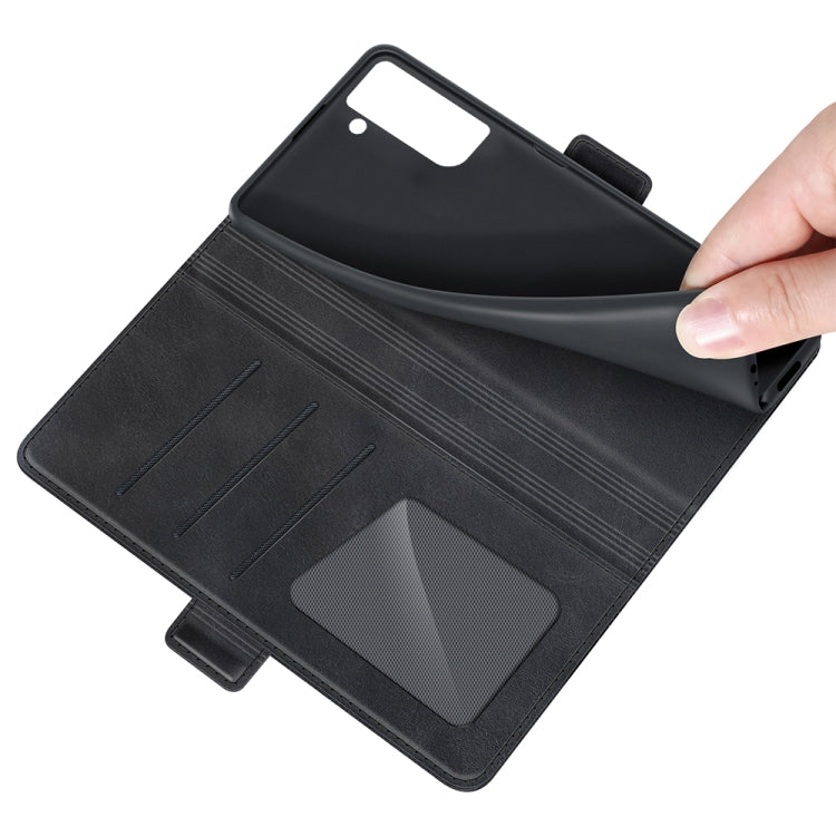 For Samsung Galaxy S21 FE Dual-side Magnetic Buckle Horizontal Flip Leather Case with Holder & Card Slots & Wallet