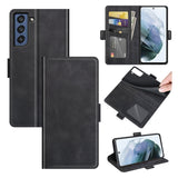 For Samsung Galaxy S21 FE Dual-side Magnetic Buckle Horizontal Flip Leather Case with Holder & Card Slots & Wallet