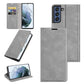 For Samsung Galaxy S21 FE Retro-skin Business Magnetic Suction Leather Case with Holder & Card Slots & Wallet
