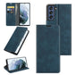 For Samsung Galaxy S21 FE Retro-skin Business Magnetic Suction Leather Case with Holder & Card Slots & Wallet