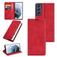 For Samsung Galaxy S21 FE Retro-skin Business Magnetic Suction Leather Case with Holder & Card Slots & Wallet