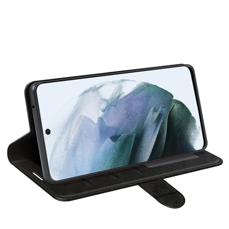 For Samsung Galaxy S21 FE R64 Texture Single Horizontal Flip Protective Case with Holder & Card Slots & Wallet& Photo Frame