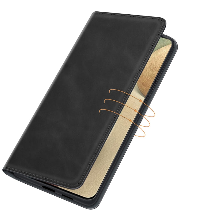 For Samsung Glaxy A22 4G Retro-skin Business Magnetic Suction Leather Case with Holder & Card Slots & Wallet
