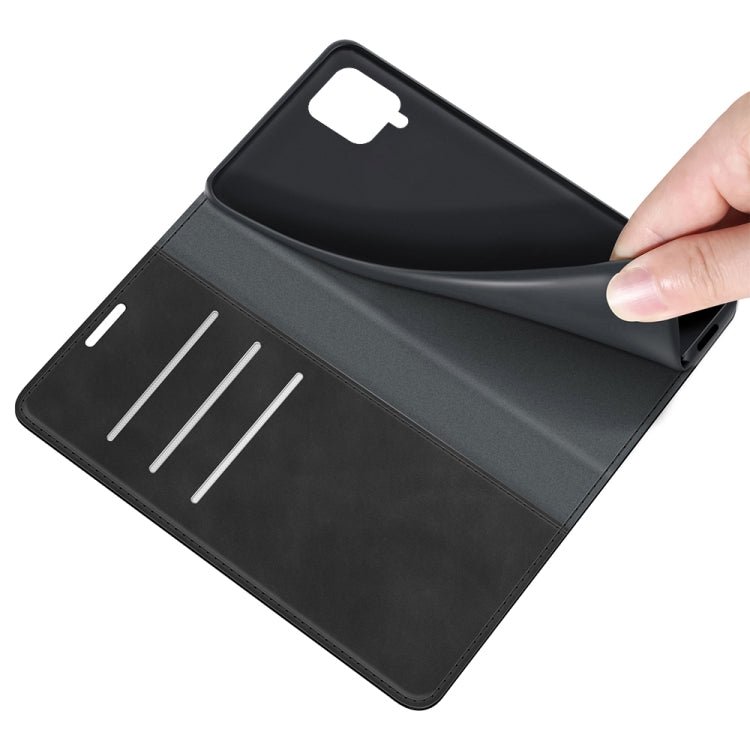 For Samsung Glaxy A22 4G Retro-skin Business Magnetic Suction Leather Case with Holder & Card Slots & Wallet