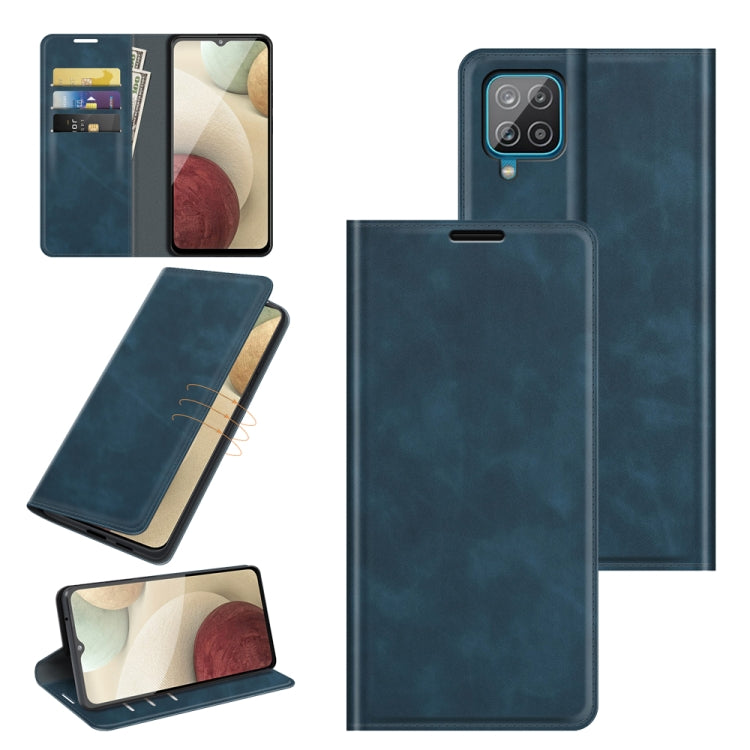For Samsung Glaxy A22 4G Retro-skin Business Magnetic Suction Leather Case with Holder & Card Slots & Wallet