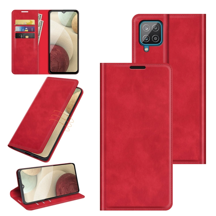 For Samsung Glaxy A22 4G Retro-skin Business Magnetic Suction Leather Case with Holder & Card Slots & Wallet