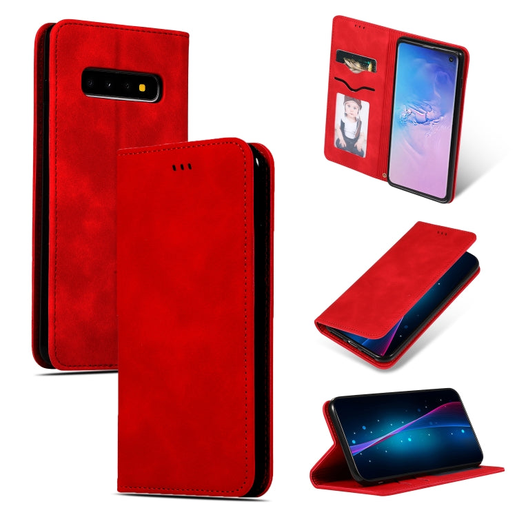 Retro Skin Feel Business Magnetic Horizontal Flip Leather Case for Samsung Galaxy S10三星