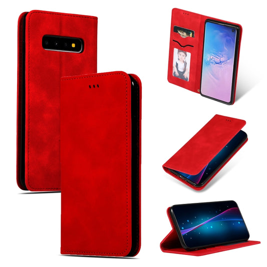 Retro Skin Feel Business Magnetic Horizontal Flip Leather Case for Samsung Galaxy S10三星