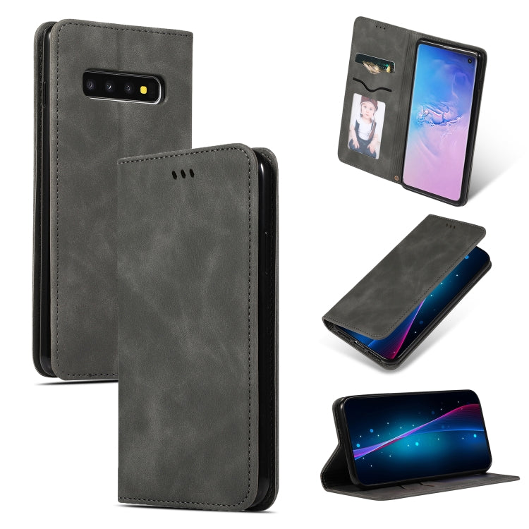 Retro Skin Feel Business Magnetic Horizontal Flip Leather Case for Samsung Galaxy S10三星