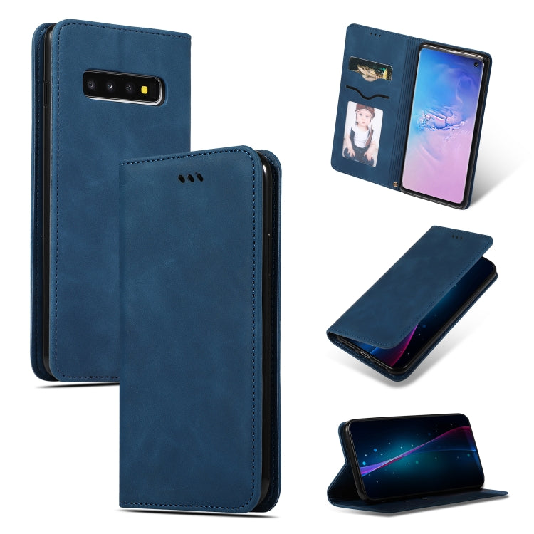 Retro Skin Feel Business Magnetic Horizontal Flip Leather Case for Samsung Galaxy S10三星