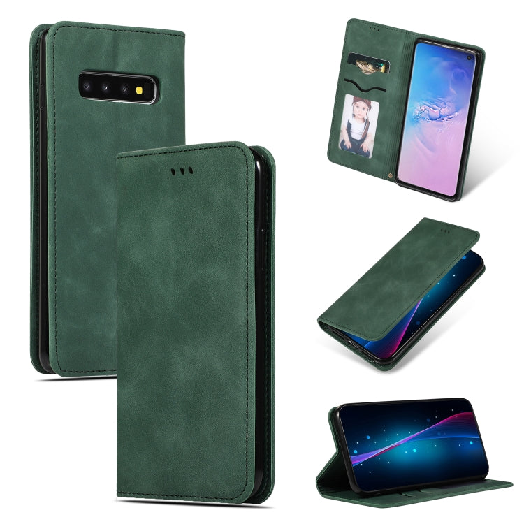 Retro Skin Feel Business Magnetic Horizontal Flip Leather Case for Samsung Galaxy S10三星