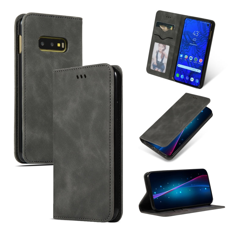 Retro Skin Feel Business Magnetic Horizontal Flip Leather Case for Samsung Galaxy S10 E