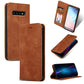 Retro Skin Feel Business Magnetic Horizontal Flip Leather Case for Samsung Galaxy S10 Plus