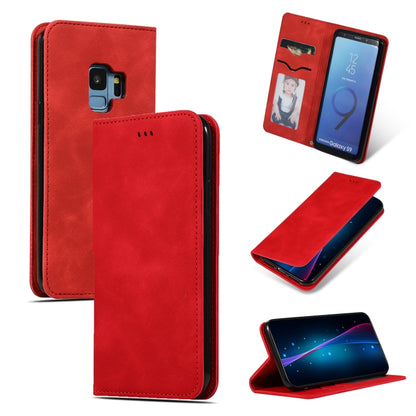 Retro Skin Feel Business Magnetic Horizontal Flip Leather Case for Samsung Galaxy S9