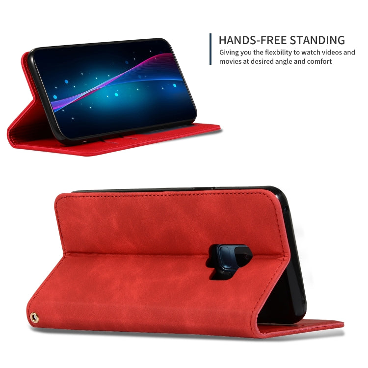 Retro Skin Feel Business Magnetic Horizontal Flip Leather Case for Samsung Galaxy S9