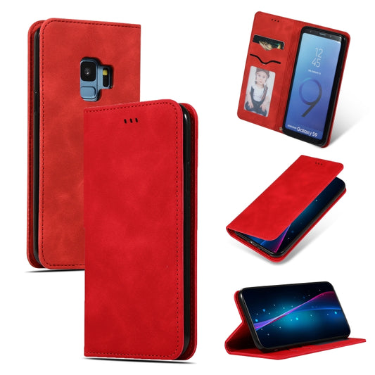 Retro Skin Feel Business Magnetic Horizontal Flip Leather Case for Samsung Galaxy S9
