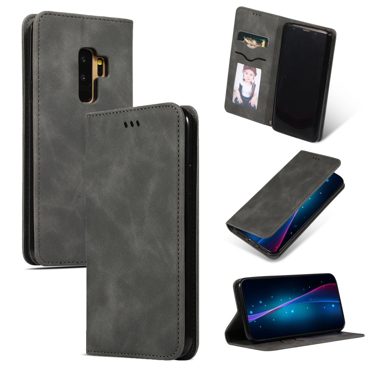 Retro Skin Feel Business Magnetic Horizontal Flip Leather Case for Samsung Galaxy S9 Plus