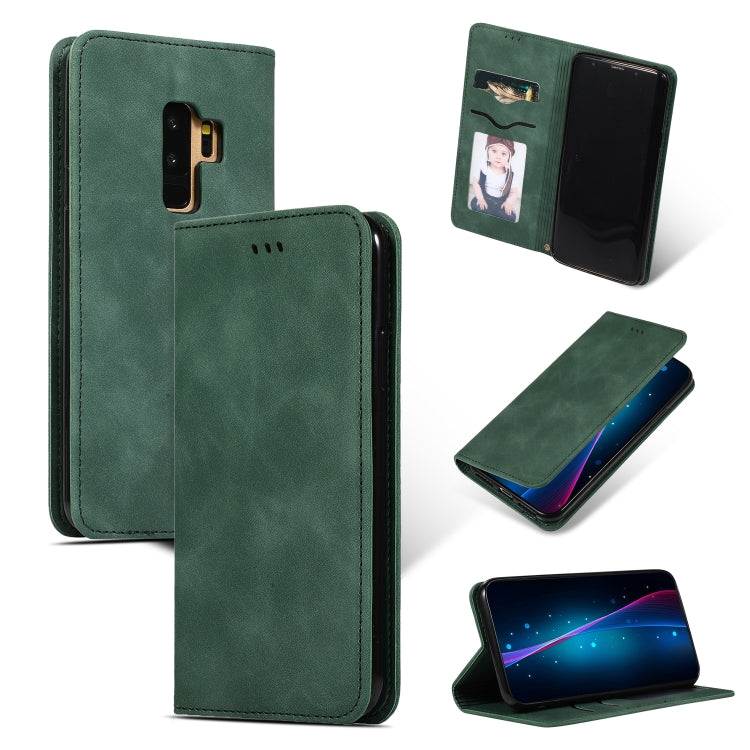 Retro Skin Feel Business Magnetic Horizontal Flip Leather Case for Samsung Galaxy S9 Plus