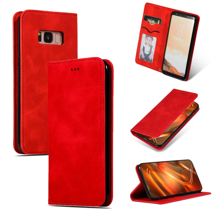 Retro Skin Feel Business Magnetic Horizontal Flip Leather Case for Samsung Galaxy S8