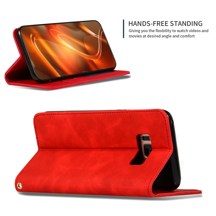 Retro Skin Feel Business Magnetic Horizontal Flip Leather Case for Samsung Galaxy S8