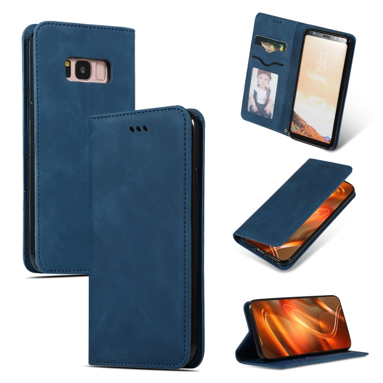 Retro Skin Feel Business Magnetic Horizontal Flip Leather Case for Samsung Galaxy S8