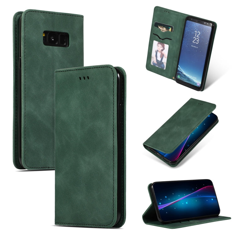 Retro Skin Feel Business Magnetic Horizontal Flip Leather Case for Samsung Galaxy S8 Plus