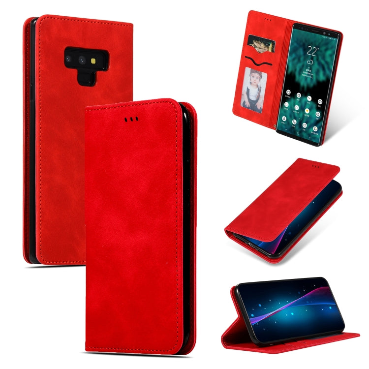 Retro Skin Feel Business Magnetic Horizontal Flip Leather Case for Samsung Galaxy NOTE 9三星