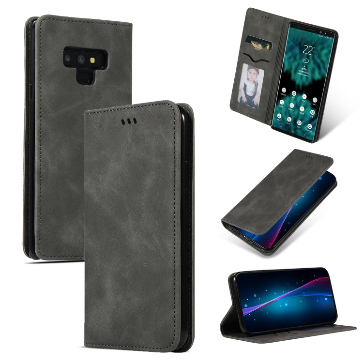 Retro Skin Feel Business Magnetic Horizontal Flip Leather Case for Samsung Galaxy NOTE 9三星
